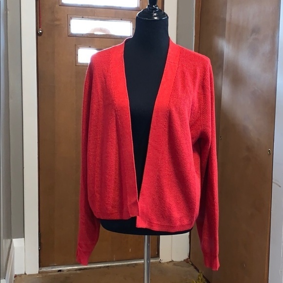 Apt 9 open front red sparkle cardigan - Picture 1 of 6
